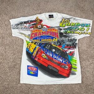 Vintage Jeff Gordon Nascar Chase T Shirt Medium Winston Cup AOP Car Racing Tee